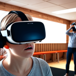 **Image Prompt for Anxiety Disorder Treatment:**
   "A virtual reality scene depicting a person experiencing exposure therapy for anxiety. The setting includes a safe and controlled environment where the individual is gradually exposed to anxiety-inducing scenarios, such as public speaking or crowded places. The atmosphere conveys a sense of calm and support, highlighting the effectiveness of VR in reducing anxiety."